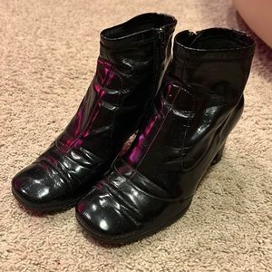 Ruby and Bloom Patent Leather Ankle Boots